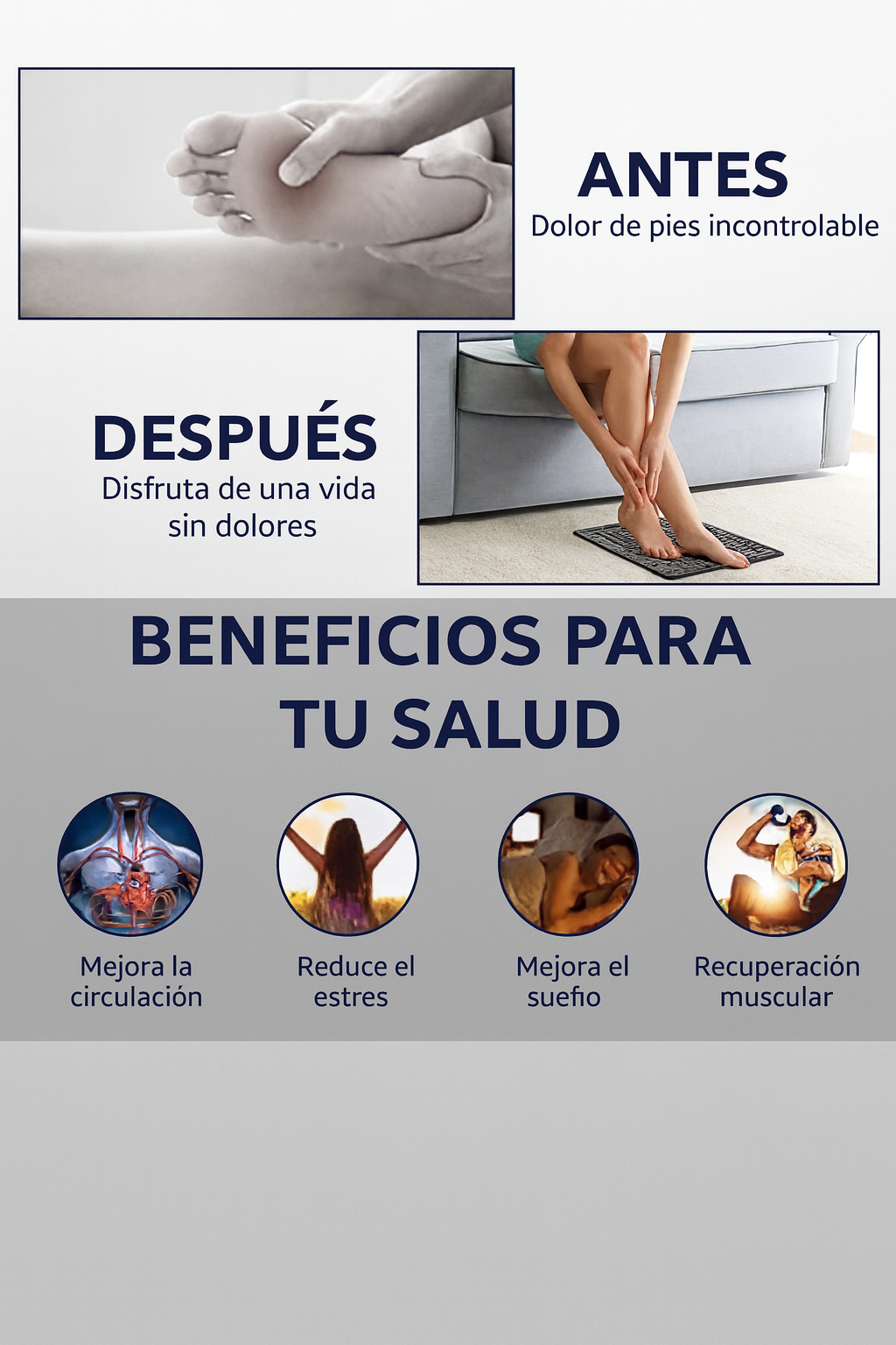 Masajeador de pies eléctrico EMS para alivio de pies - Ziora