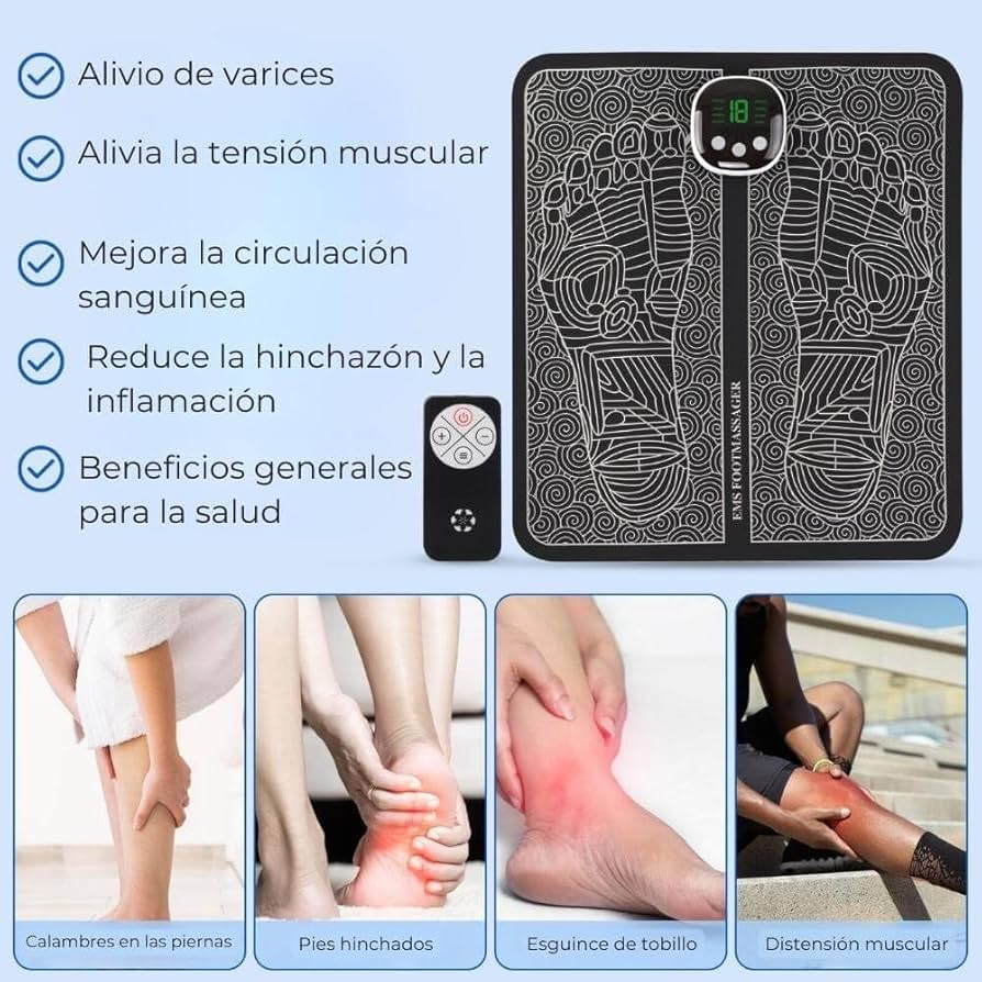 Masajeador de pies eléctrico EMS para alivio de pies - Ziora
