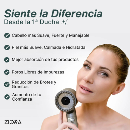CABEZAL DE DUCHA DE ALTA PRESIÓN CON FILTRO PURIFICADOR - Ziora